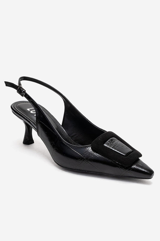 DUBLÍN - Zapatos de tacón de aguja con hebilla estampados en negro (Mujer)