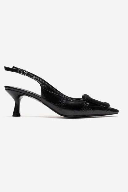 DUBLIN - Black Printed Buckle Stiletto Pump (Women)