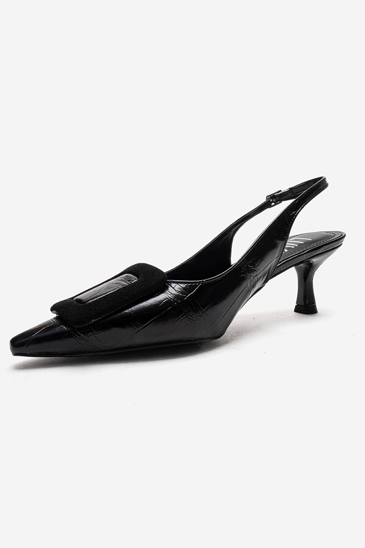 DUBLIN - Black Printed Buckle Stiletto Pump (Women)