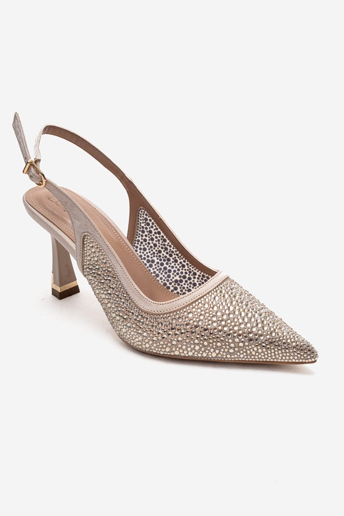 FREA - Nude Gold-Embellished Slingback Stiletto Pump (Women)