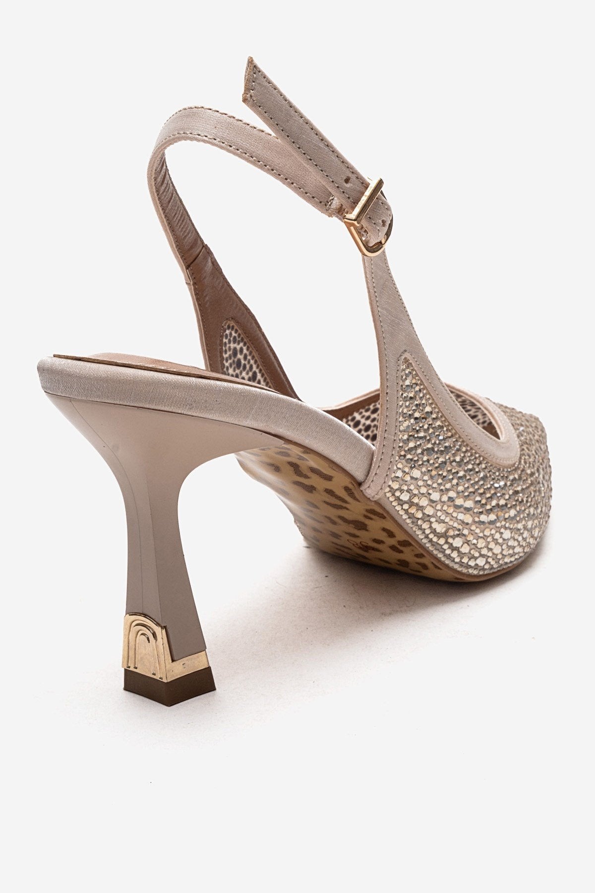 FREA - Nude Gold-Embellished Slingback Stiletto Pump (Women)