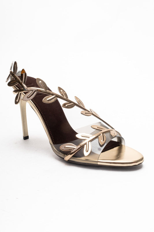 CARVELLI - Zapatilla de tacón de aguja dorada (Mujer)