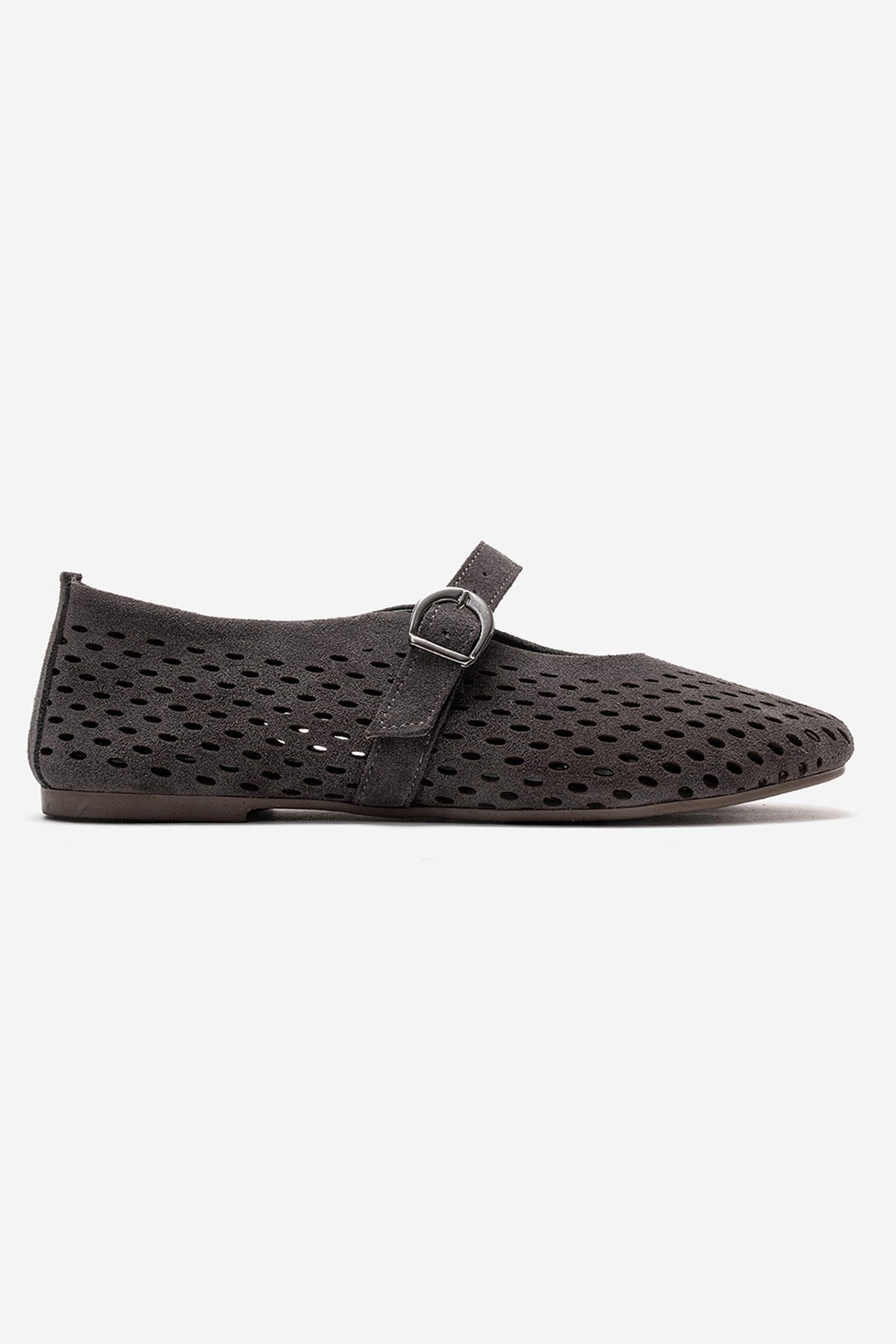 ARIAN - Fume Suede Genuine Leather Ballet Flat (Women)