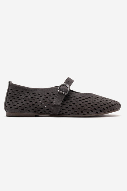 ARIAN - Fume Suede Genuine Leather Ballet Flat (Women)