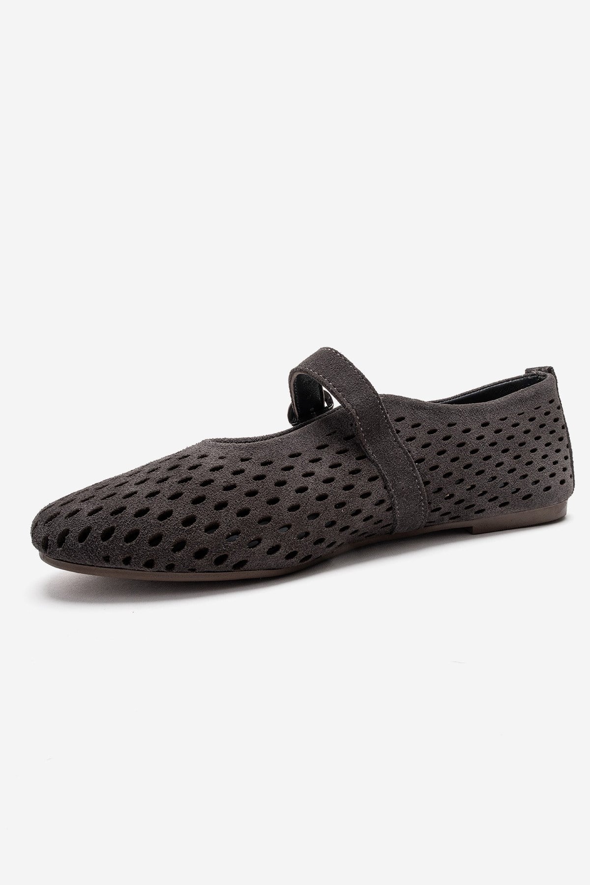 ARIAN - Fume Suede Genuine Leather Ballet Flat (Women)