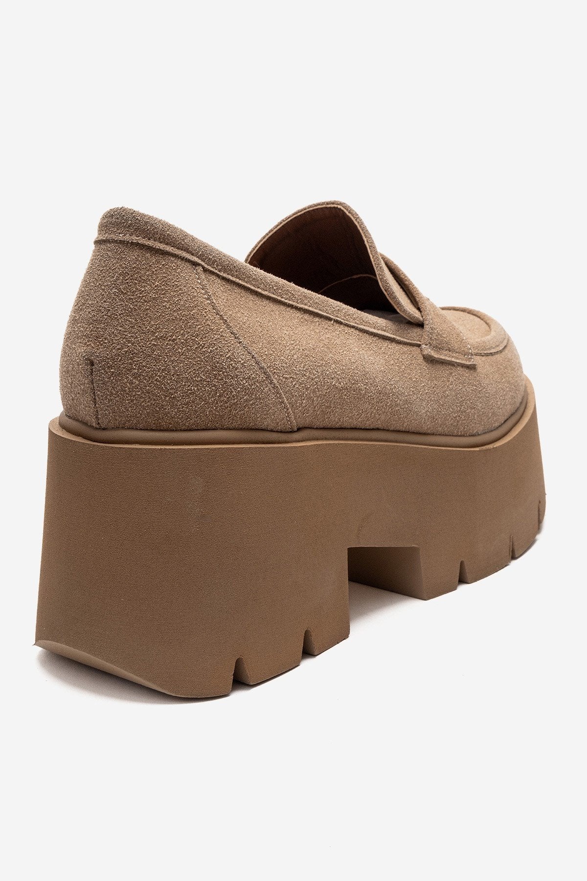 SANTIA - Camel Suede Chunky Platform Loafer (Women)