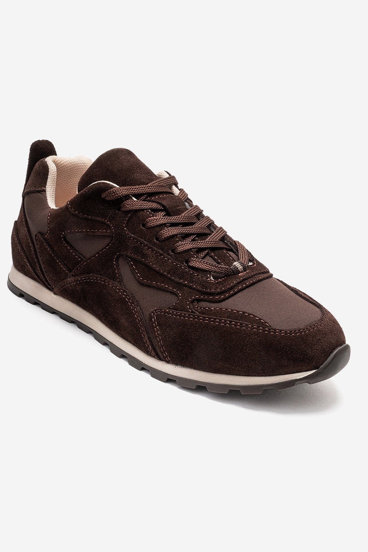 Sahra - Zapatillas de cuero genuino marrones (mujer)