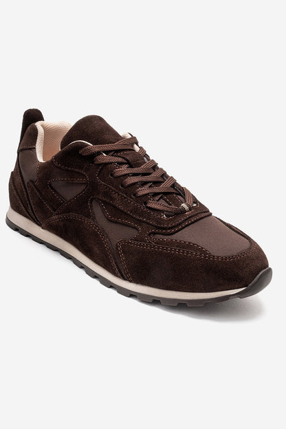 Sahra - Zapatillas de cuero genuino marrones (mujer)