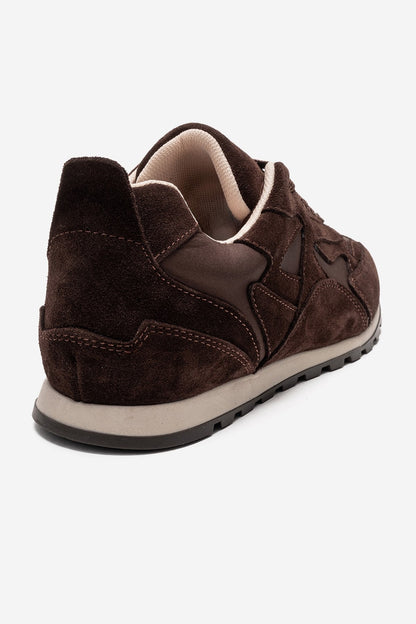 Sahra - Zapatillas de cuero genuino marrones (mujer)