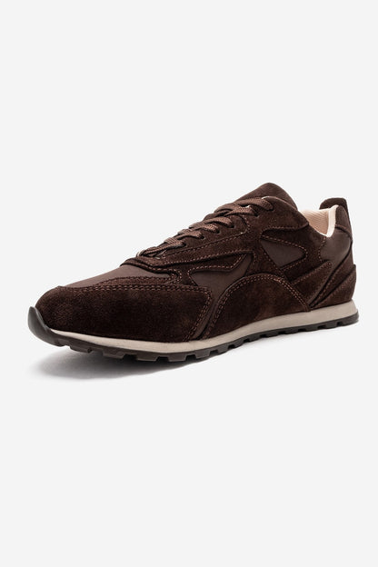 Sahra - Zapatillas de cuero genuino marrones (mujer)