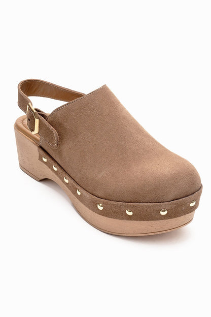 NORDEN - Camel Genuine Leather Platform Heel Sandal (Women)