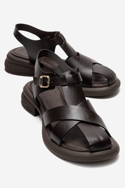 GUIDO - Brown Genuine Leather Sandal (Women)