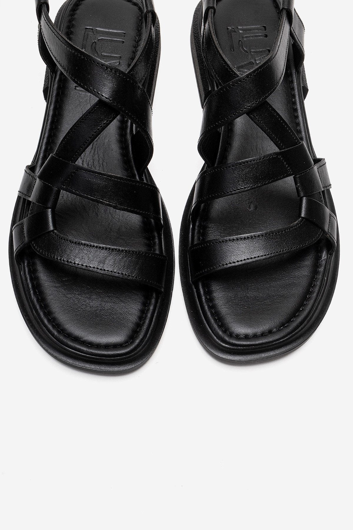 LAVEDA - Black Genuine Leather Sandal (Women)