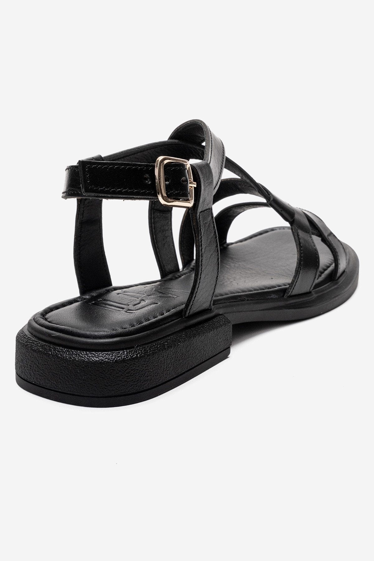LAVEDA - Black Genuine Leather Sandal (Women)