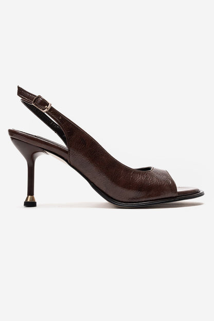 Iselin - Zapato de tacón de aguja marrón (Mujer)