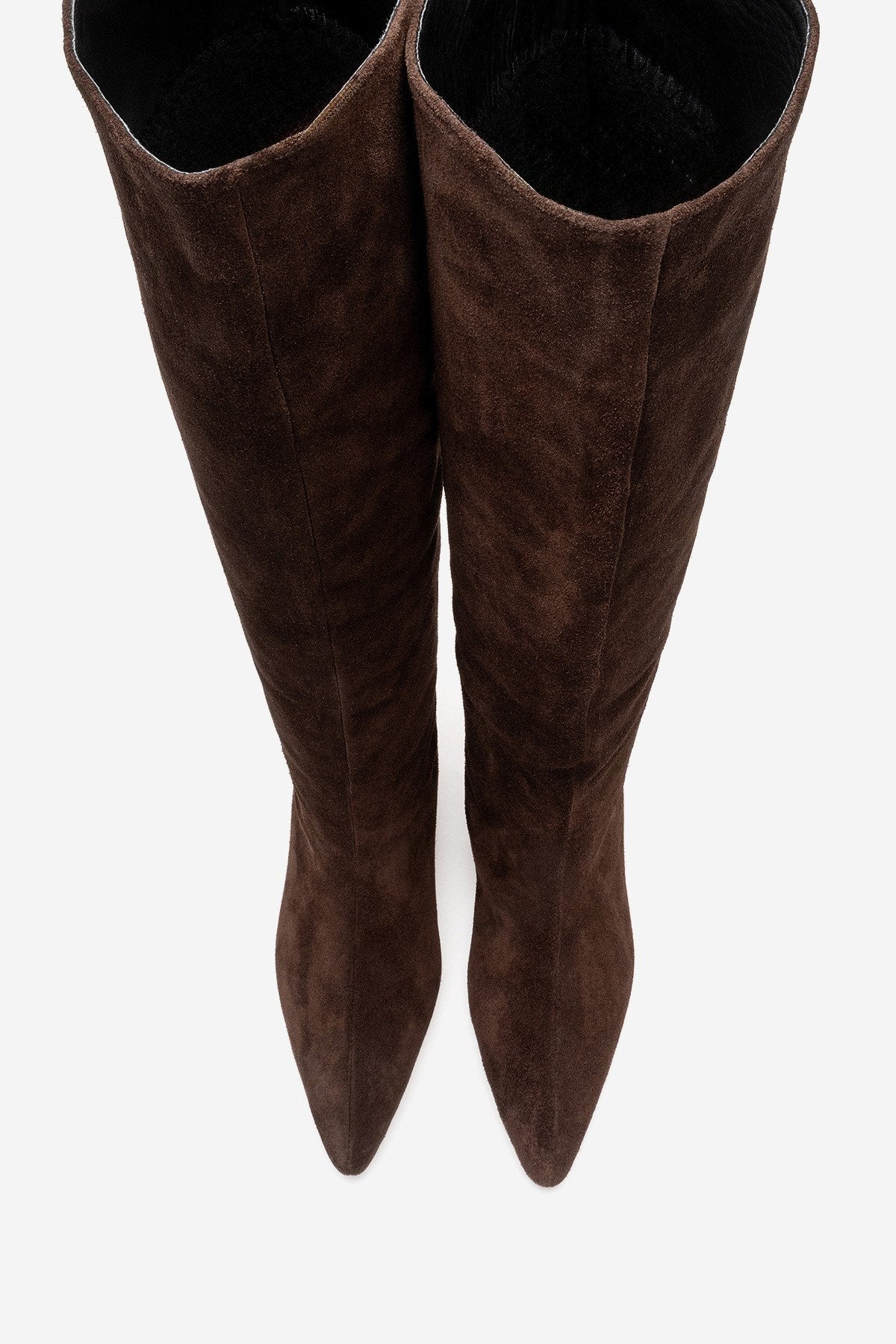 CORVEL - Bota de tacón de aguja hasta la rodilla de cuero genuino color coñac (mujer)