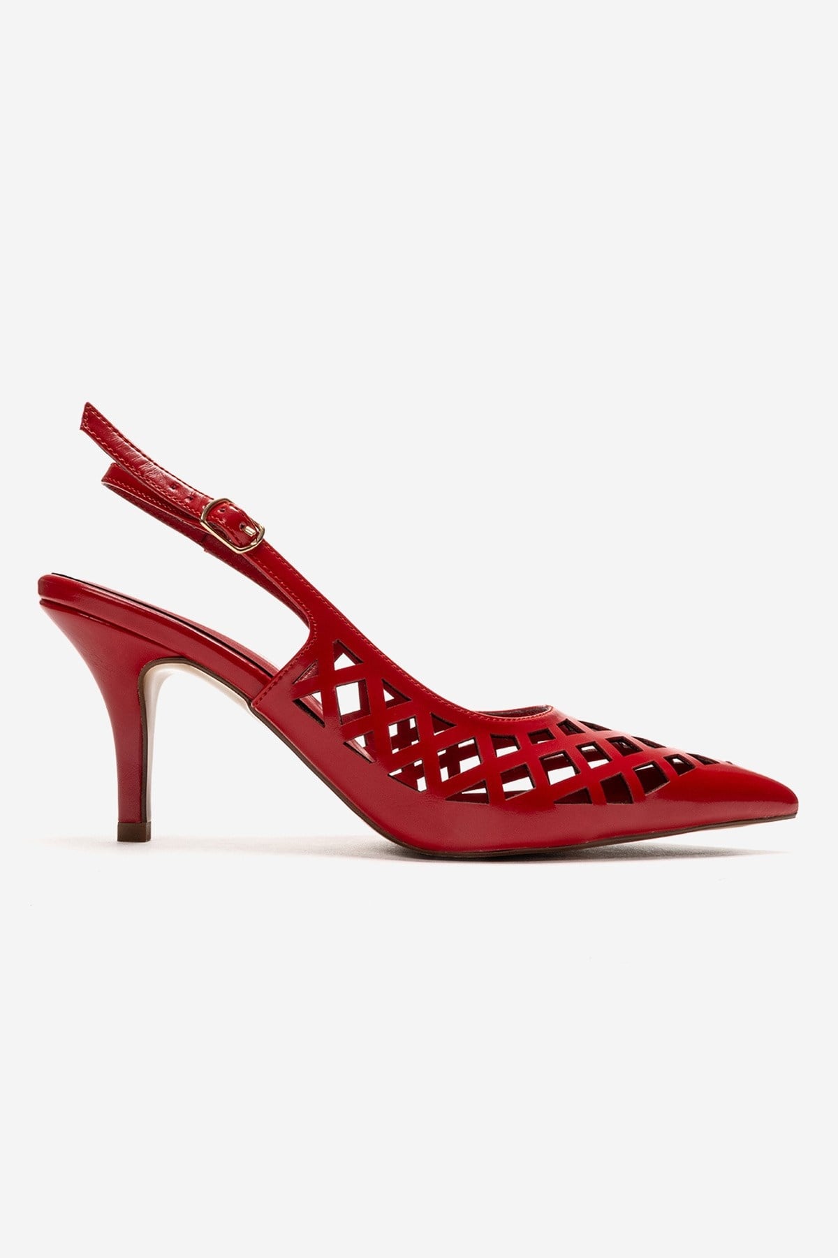 JEVER - Red Laser-Cut Slingback Stiletto Pump (Women)