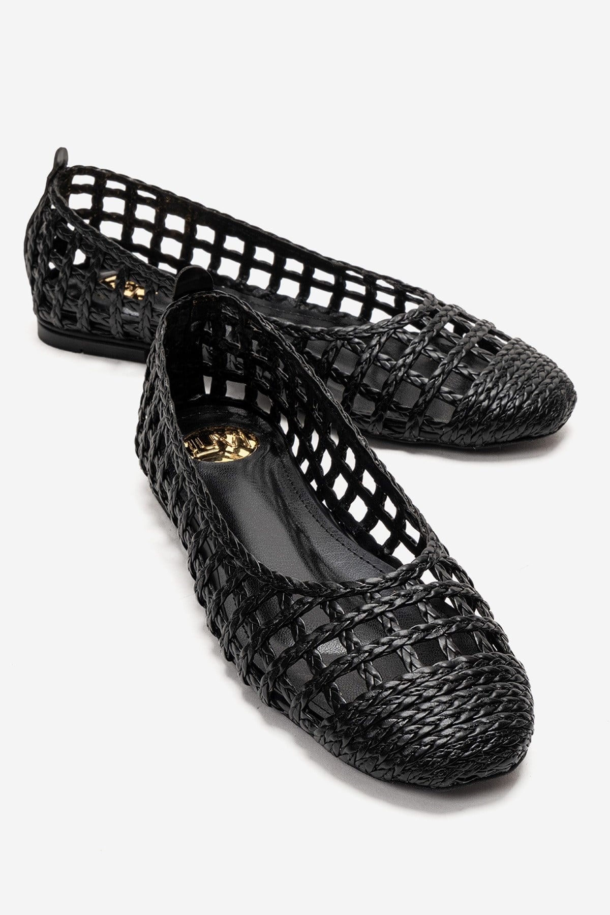 ELVARIS - Black Woven Ballet Flat (Women)