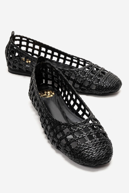 ELVARIS - Black Woven Ballet Flat (Women)