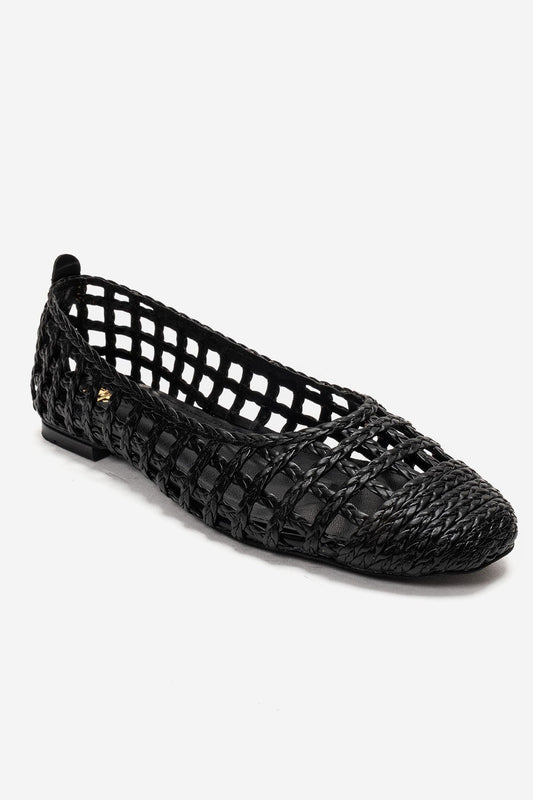ELVARIS - Black Woven Ballet Flat (Women)