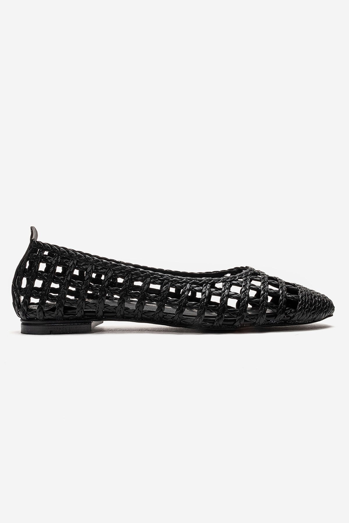 ELVARIS - Black Woven Ballet Flat (Women)