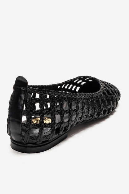 ELVARIS - Black Woven Ballet Flat (Women)