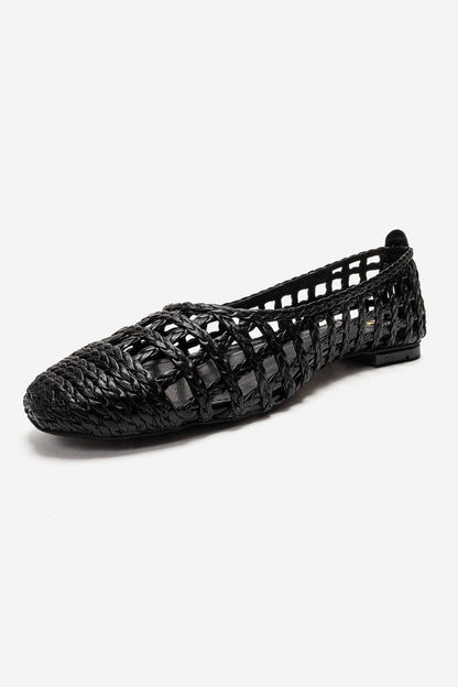 ELVARIS - Black Woven Ballet Flat (Women)
