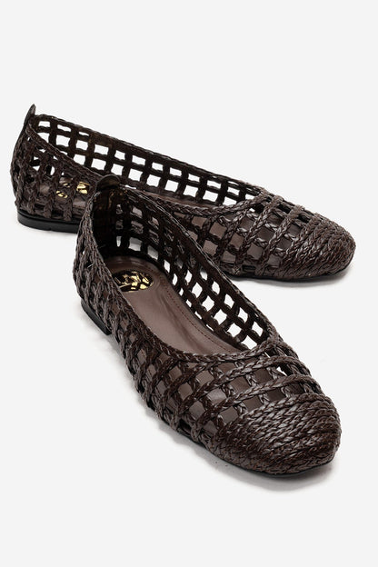 ELVARIS - Cognac Woven Ballet Flat (Women)
