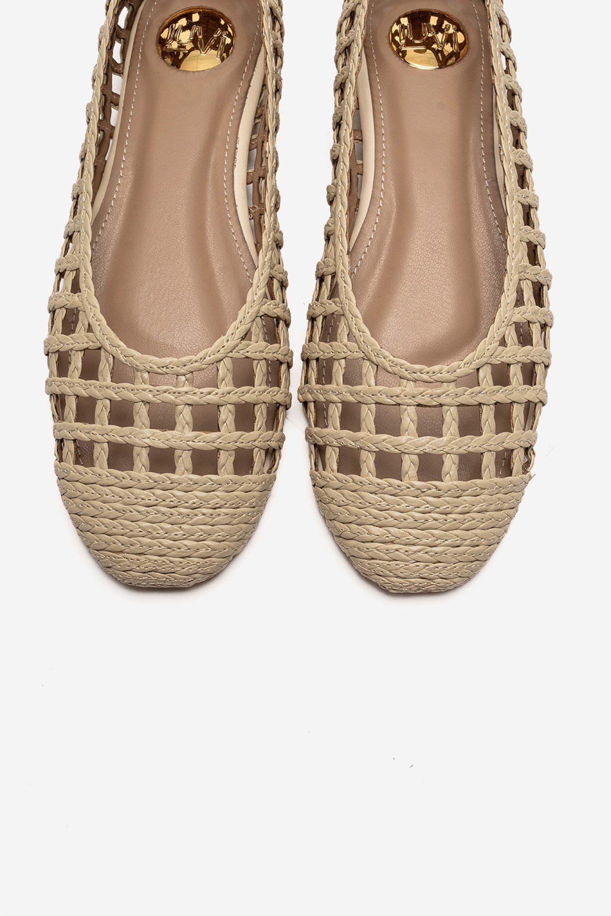 ELVARIS - Beige Woven Ballet Flat (Women)