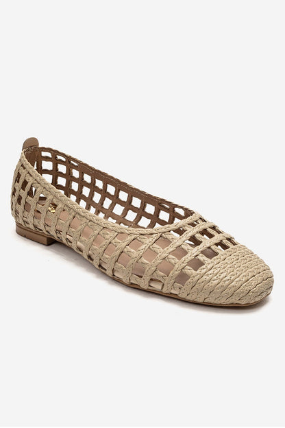 ELVARIS - Beige Woven Ballet Flat (Women)