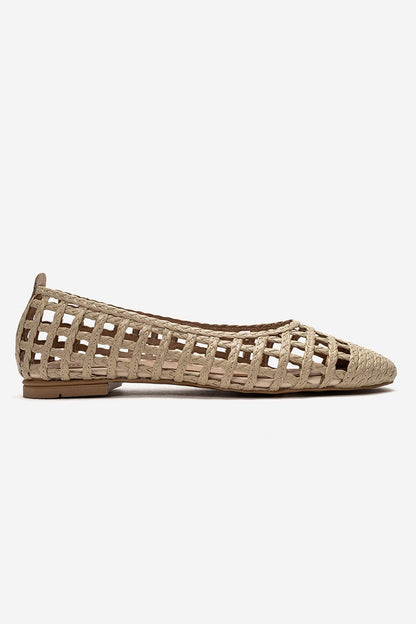 ELVARIS - Beige Woven Ballet Flat (Women)