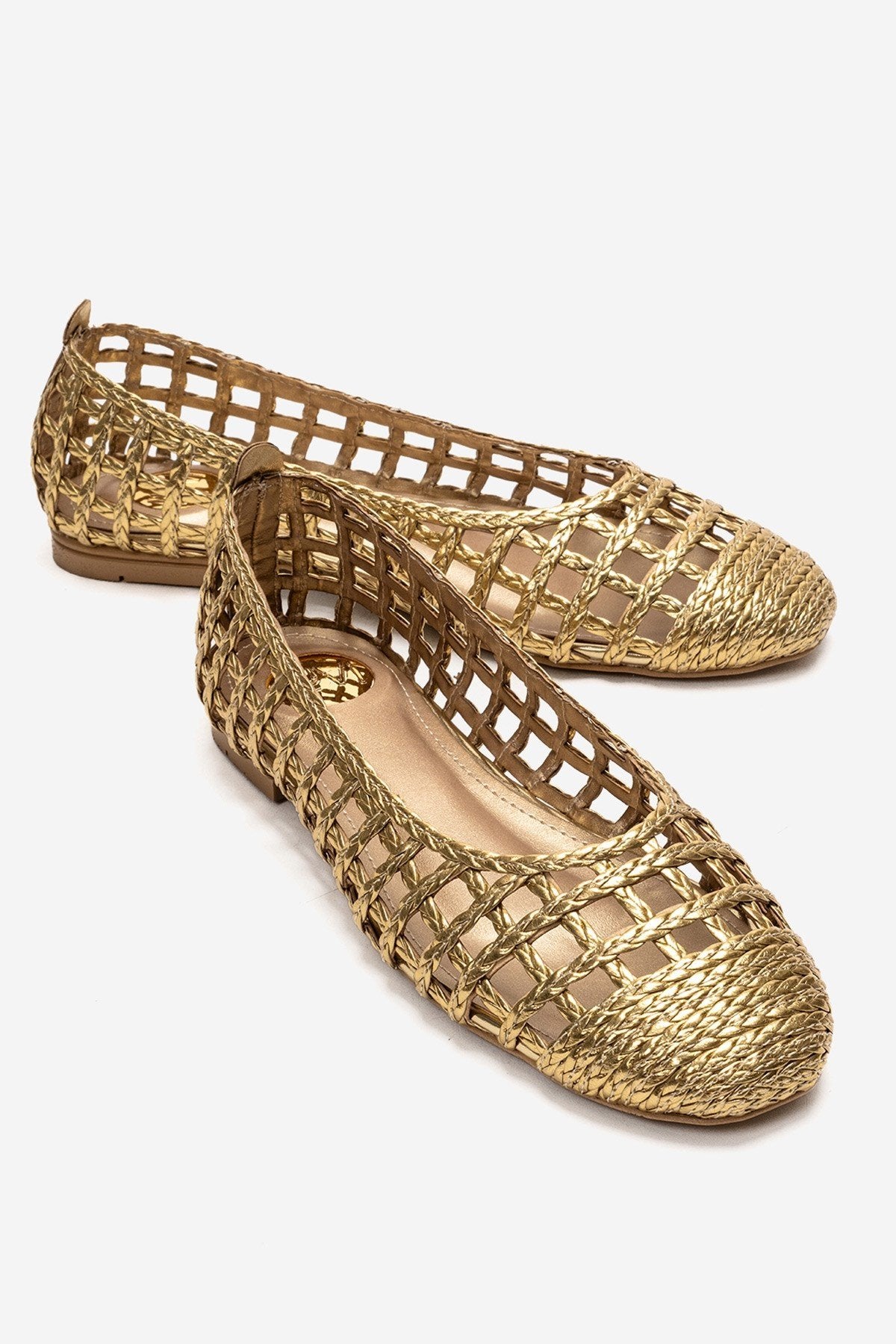 ELVARIS - Gold Woven Ballet Flat (Women)