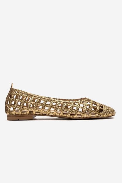 ELVARIS - Gold Woven Ballet Flat (Women)