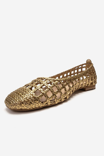ELVARIS - Gold Woven Ballet Flat (Women)