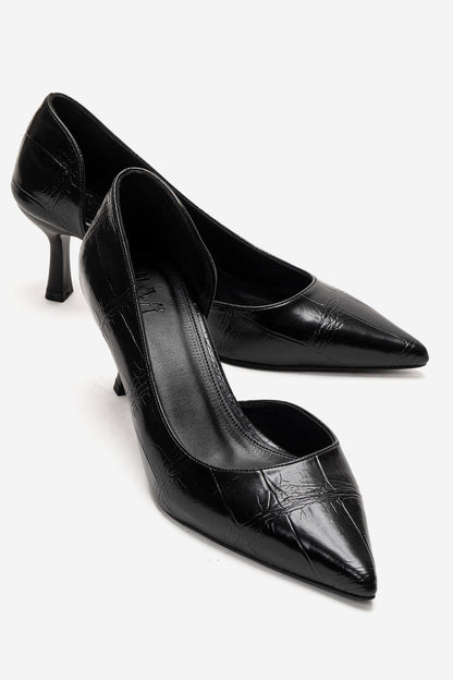 Arel - Genuine Leather Black Stiletto Heel (Women)