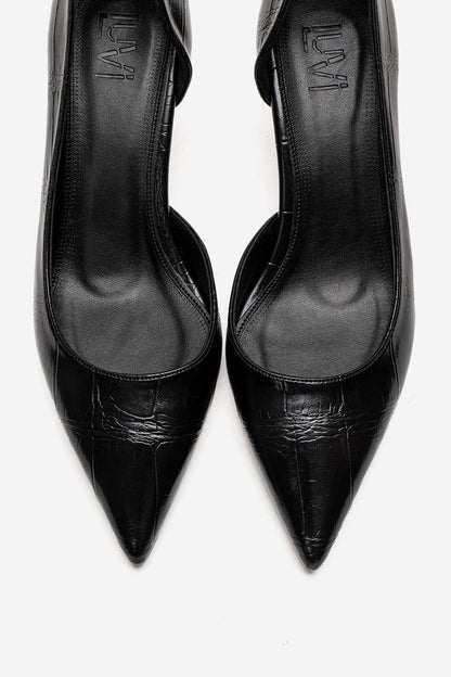 Arel - Genuine Leather Black Stiletto Heel (Women)