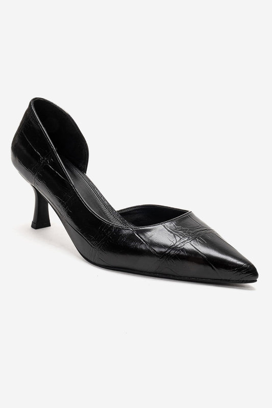 Arel - Genuine Leather Black Stiletto Heel (Women)