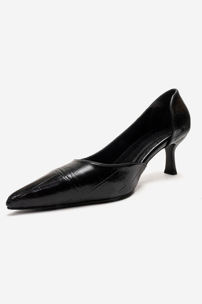 Arel - Genuine Leather Black Stiletto Heel (Women)