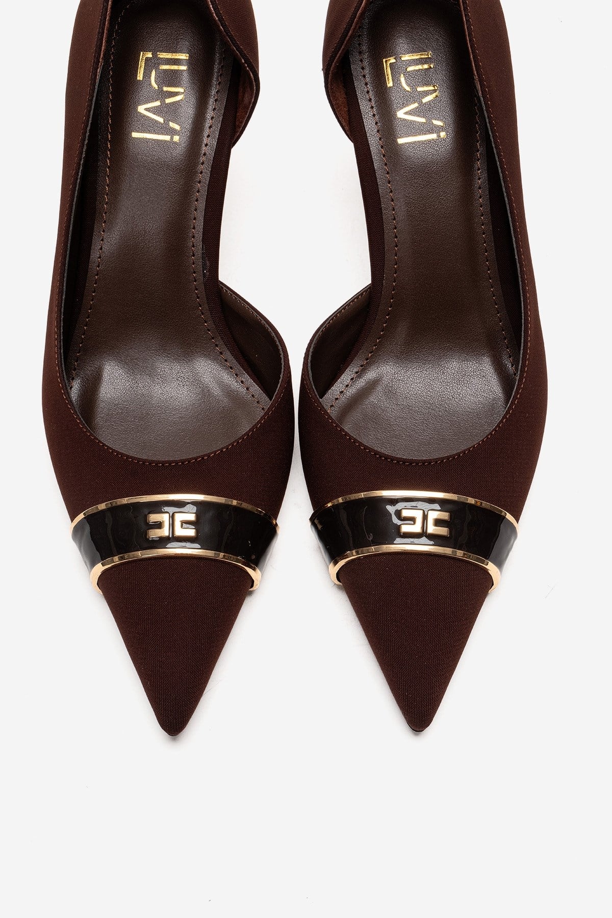 Kendra - Genuine Leather Brown Stiletto Heel (Women)