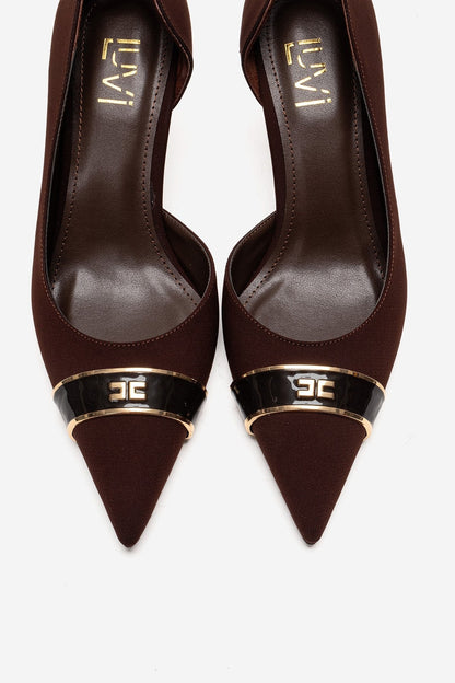 Kendra - Genuine Leather Brown Stiletto Heel (Women)