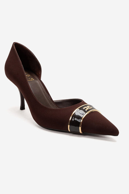 Kendra - Genuine Leather Brown Stiletto Heel (Women)