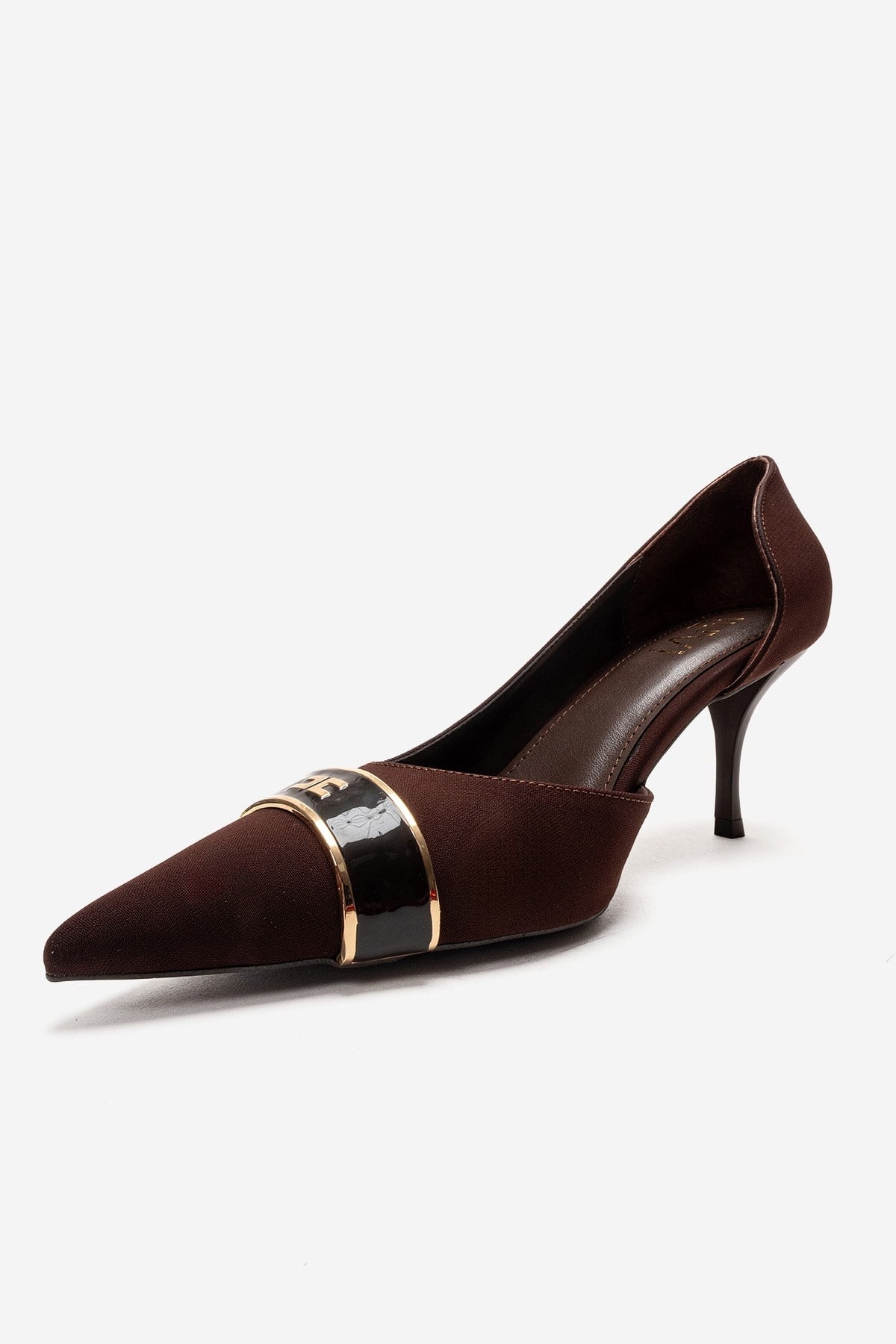 Kendra - Genuine Leather Brown Stiletto Heel (Women)