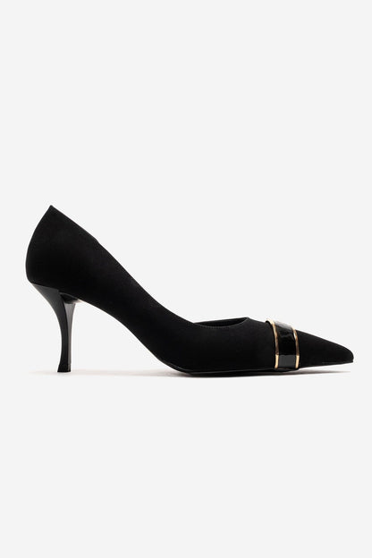 Kendra - Genuine Leather Black Stiletto Heel (Women)