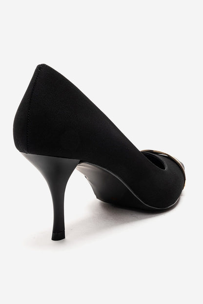 Kendra - Genuine Leather Black Stiletto Heel (Women)