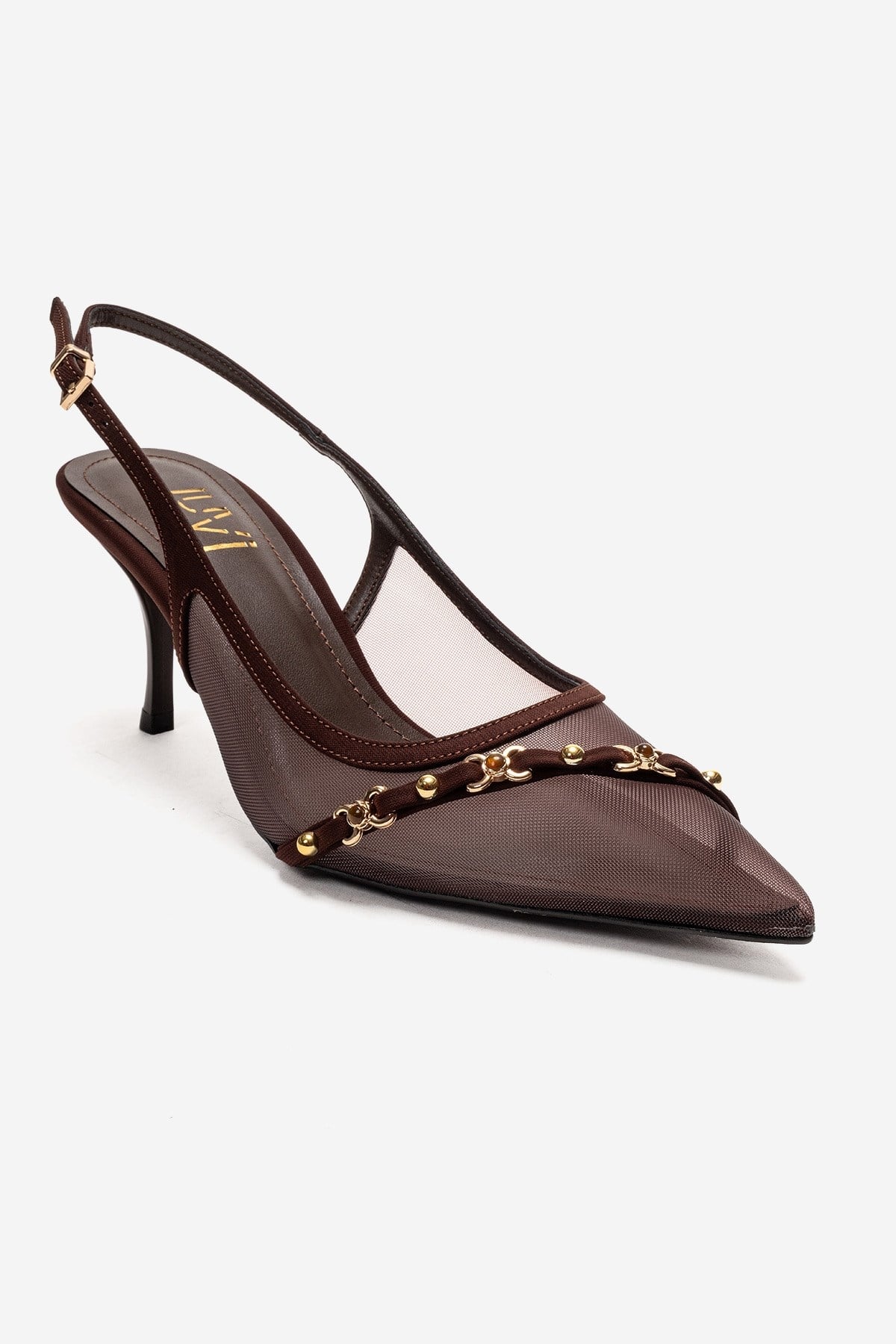 Lioren - Genuine Leather Brown Stiletto Heel (Women)