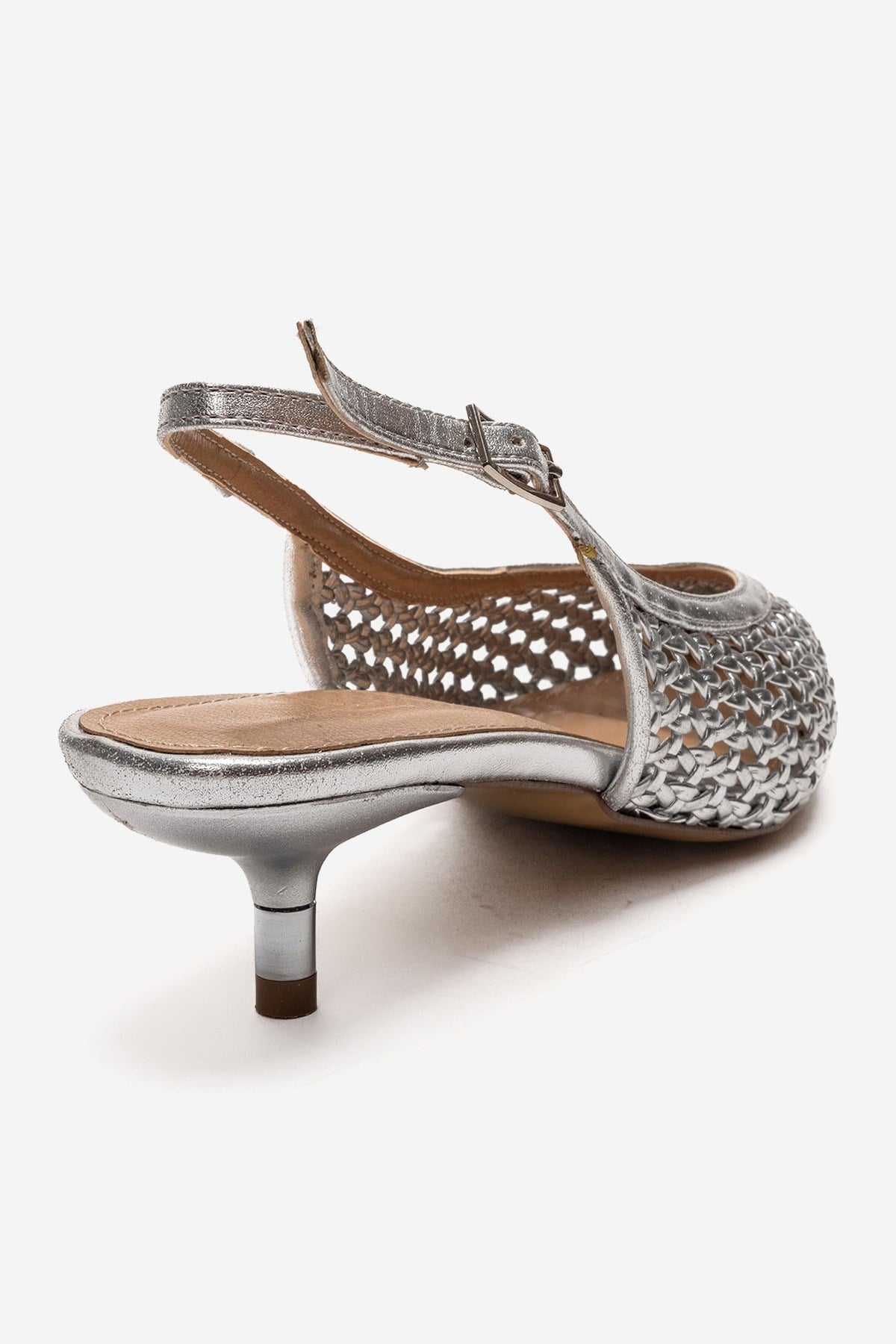 Orelis - Genuine Leather Silver Kitten Heel (Women)
