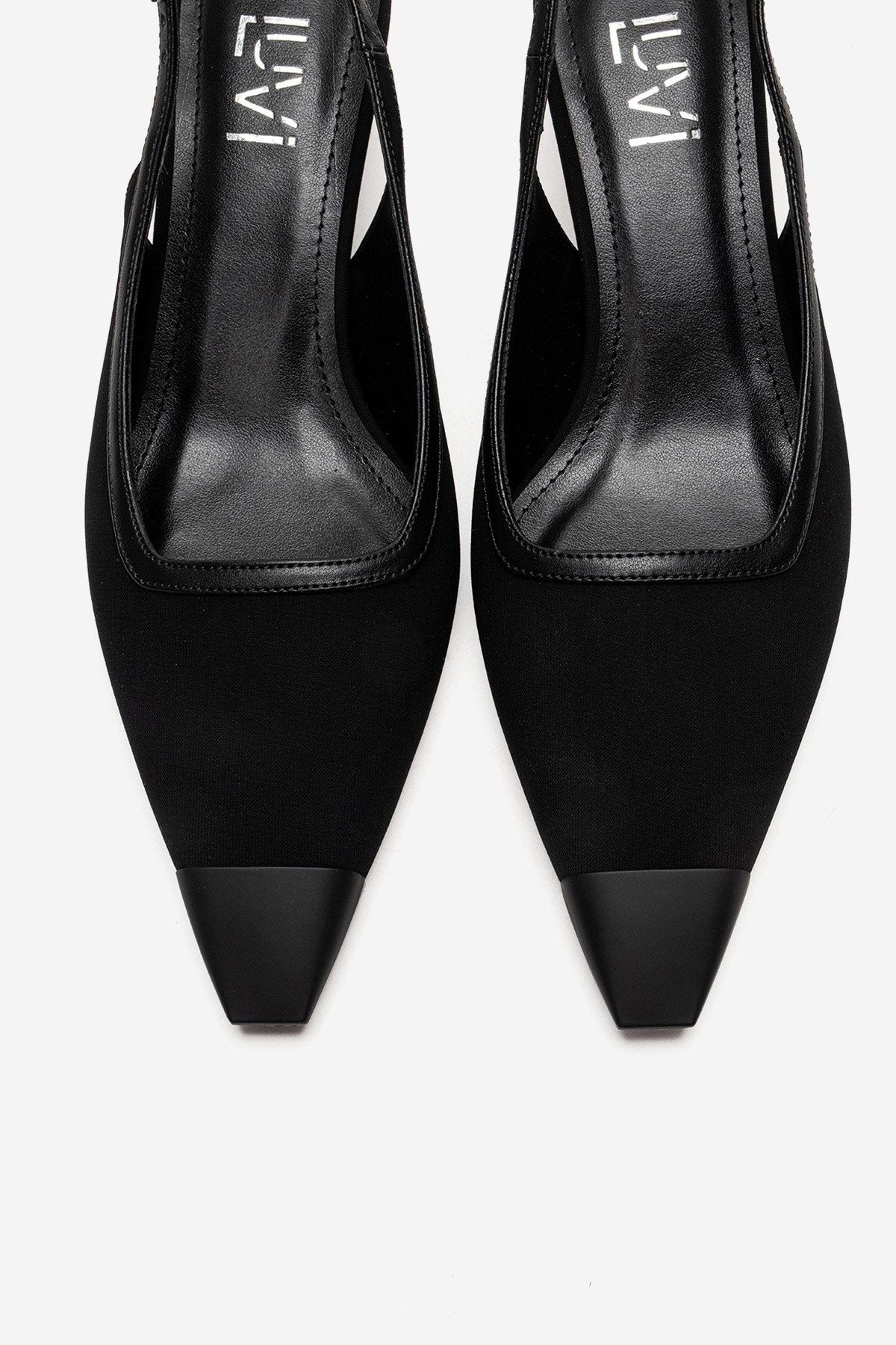 HILDA - Black Matte Cap Toe Block Heel Shoe (Women)