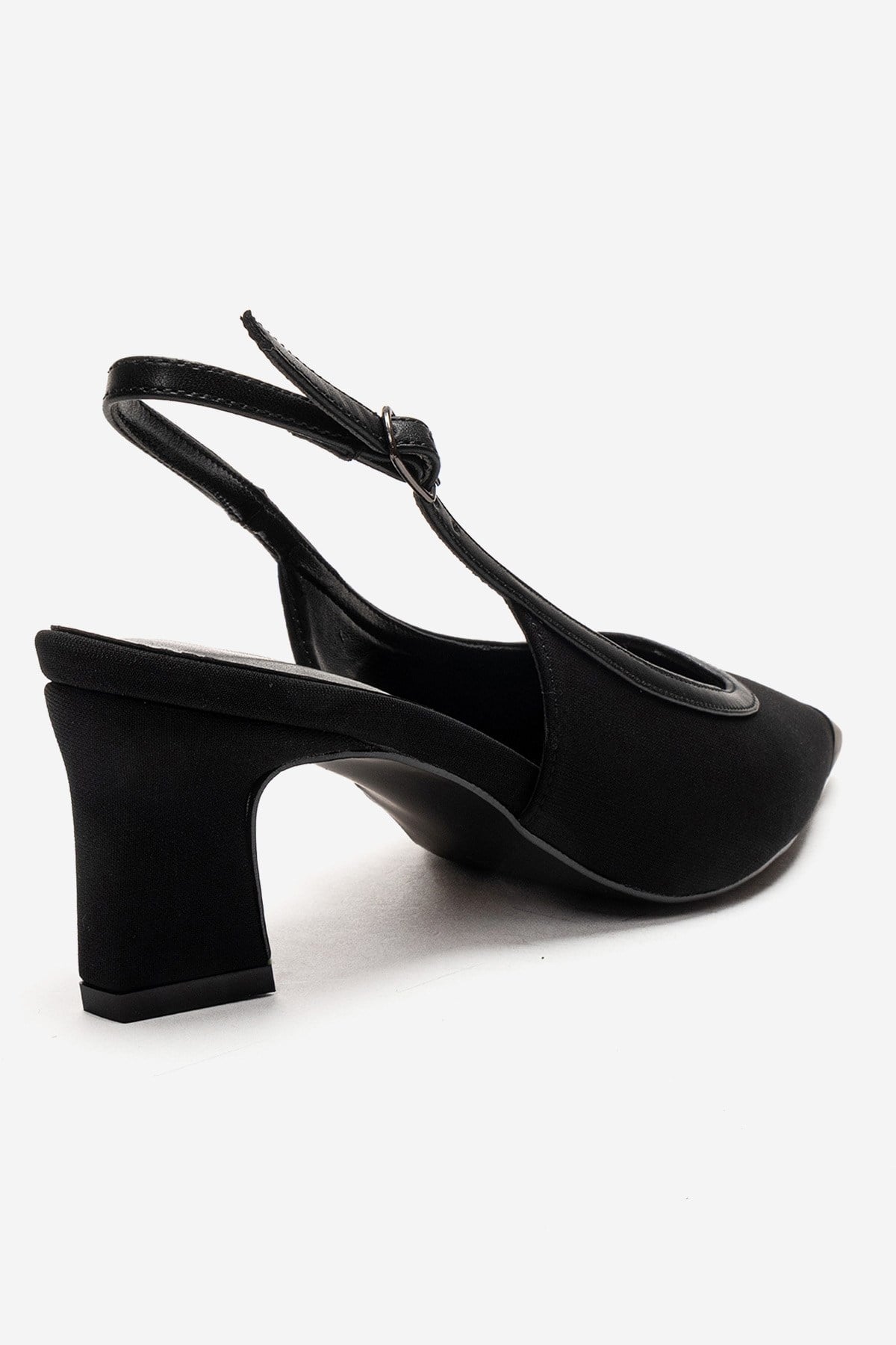 HILDA - Black Matte Cap Toe Block Heel Shoe (Women)