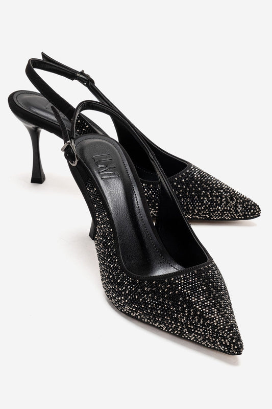 Johanna - Zapatilla de tacón de aguja negra (Mujer)