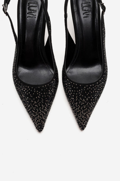 Johanna - Zapatilla de tacón de aguja negra (Mujer)
